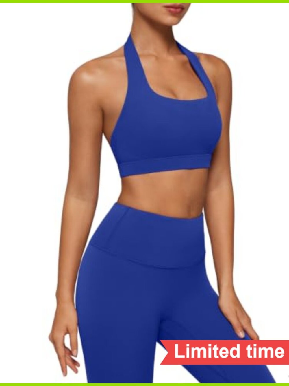 2 Piece Halter Sports Bra & High Waisted Leggings Set